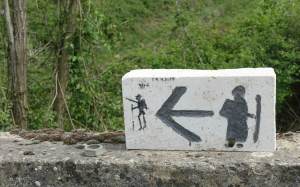 Via Francigena cartoon sign