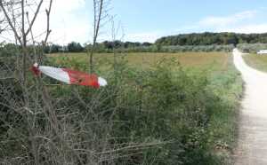 Via Francigena flapping in breeze