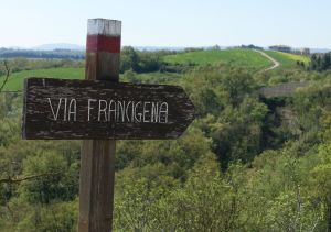 Via Francigena written sign